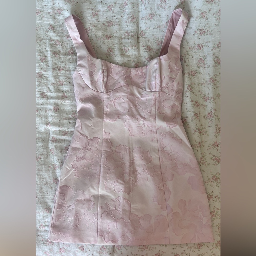 Showpo Pink Jacquard Mini Dress - Picture 2 of 6